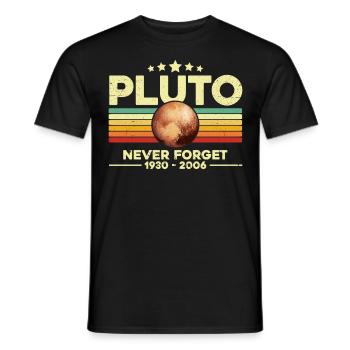 Pluto Never Forget - Men's T-Shirt - black - Front - AI Model Male 178 light (178cm)