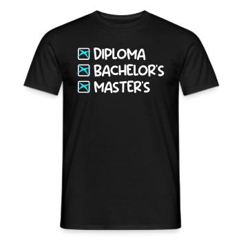 Certificat de fin d’études Bachelor Master - T-shirt homme - noir - Devant - AI Model Male 178 light (178cm)