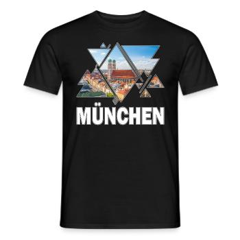 Munich Allemagne City Skyline Home Love - T-shirt homme - noir - Devant - AI Model Male 178 light (178cm)