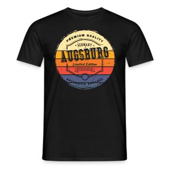 Augsburg Germany City Vintage Retro Skyline - Men's T-Shirt - black - Front - AI Model Male 178 light (178cm)