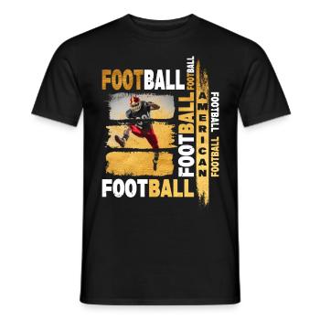 Joueur de football américain Gold Vintage Retro Sport - T-shirt homme - noir - Devant - AI Model Male 178 light (178cm)
