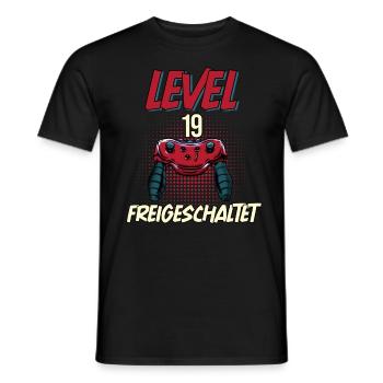 19. Geburtstag Level 19 freigeschaltet Gamer Party - Männer T-Shirt - Schwarz - Vorne - AI Model Male 178 light (178cm)