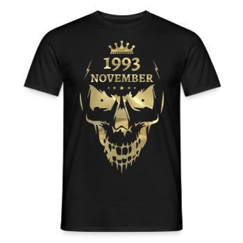 November 1993 Totenkopf Gold - Männer T-Shirt - Schwarz - Vorne - AI Model Male 178 light (178cm)
