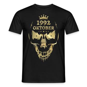 Oktober 1992 Totenkopf Gold - Männer T-Shirt - Schwarz - Vorne - AI Model Male 178 light (178cm)