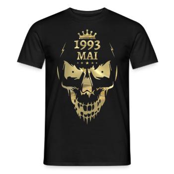 Mai 1993 Totenkopf Gold - Männer T-Shirt - Schwarz - Vorne - AI Model Male 178 light (178cm)