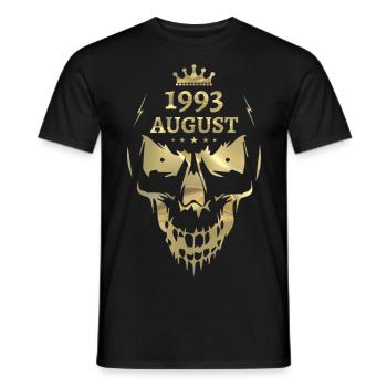 August 1993 Totenkopf Gold - Männer T-Shirt - Schwarz - Vorne - AI Model Male 178 light (178cm)