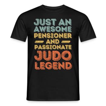 Pensioner Judo retro - Men's T-Shirt - black - Front - AI Model Male 178 light (178cm)