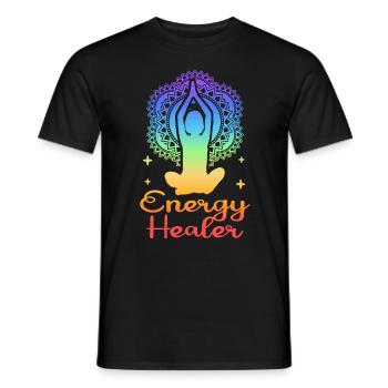 Chakra Holistique Healing Mains Energie Guérisseur Reiki - T-shirt homme - noir - Devant - AI Model Male 178 light (178cm)