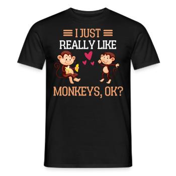 Ich mag einfach Affen Lustiges Geschenk Affe - Männer T-Shirt - Schwarz - Vorne - AI Model Male 178 light (178cm)