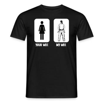 Jiu Jitsu Votre femme Ma femme Jujutsu Arts Martiaux - T-shirt homme - noir - Devant - AI Model Male 178 light (178cm)
