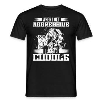 Jiu Jitsu J’aime câliner les arts martiaux de jujutsu - T-shirt homme - noir - Devant - AI Model Male 178 light (178cm)