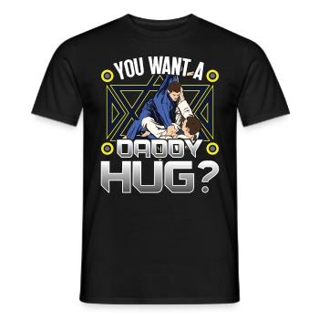 Jiu Jitsu Tu veux papa Hug Jujutsu Arts Martiaux - T-shirt homme - noir - Devant - AI Model Male 178 light (178cm)