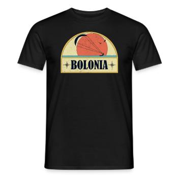 Kitesurfing Bolonia - Men's T-Shirt - black - Front - AI Model Male 178 light (178cm)