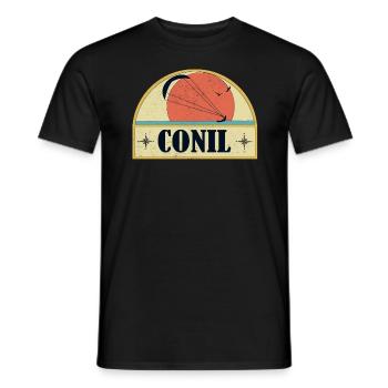 Kitesurfing Conil - Männer T-Shirt - Schwarz - Vorne - AI Model Male 178 light (178cm)