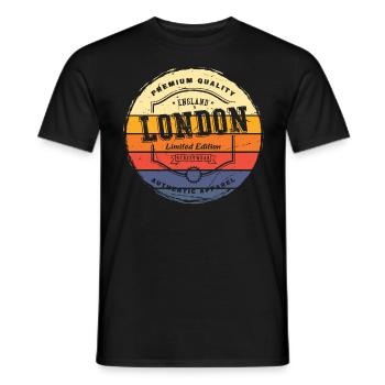 Londres Angleterre Royaume-Uni City Vintage Retro Skyline - T-shirt homme - noir - Devant - AI Model Male 178 light (178cm)