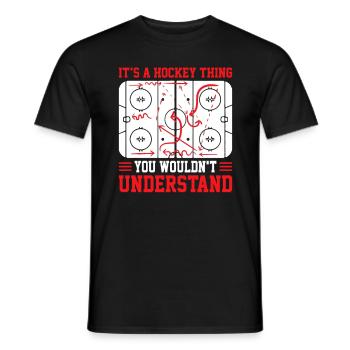 Hockey Player Ice Hockey Goalie Lifestyle Sports - Men's T-Shirt - black - Front - AI Model Male 178 light (178cm)