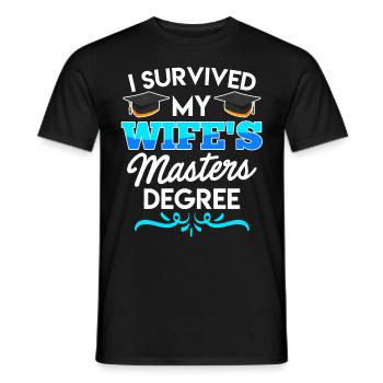 Ma femme est titulaire d’une maîtrise - T-shirt homme - noir - Devant - AI Model Male 178 light (178cm)