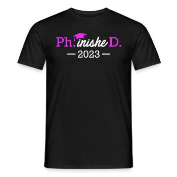 Phinished Ph.D Abschluss 2023 Doktor Doktortitel - Männer T-Shirt - Schwarz - Vorne - AI Model Male 178 light (178cm)