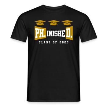 Phinished Ph.D Abschluss 2023 Doktor Doktortitel - Männer T-Shirt - Schwarz - Vorne - AI Model Male 178 light (178cm)