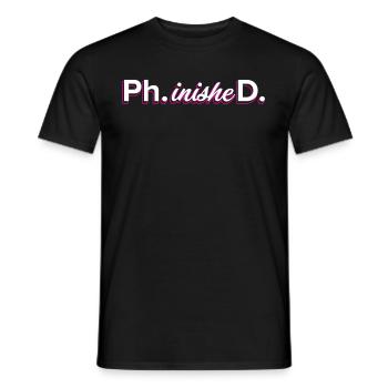Phinished Ph.D Terminé Doctorat Doctorat - T-shirt homme - noir - Devant - AI Model Male 178 light (178cm)