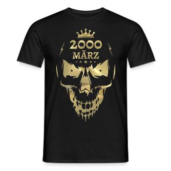 März 2000 Totenkopf Gold - Männer T-Shirt - Schwarz - Vorne - AI Model Male 178 light (178cm)