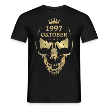 Oktober 1997 Totenkopf Gold - Männer T-Shirt - Schwarz - Vorne - AI Model Male 178 light (178cm)