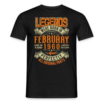 1960 Februar Geburtstag Legende - Männer T-Shirt - Schwarz - Vorne - AI Model Male 178 light (178cm)