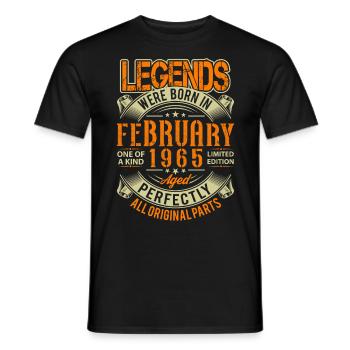 1965 Februar Geburtstag Legende - Männer T-Shirt - Schwarz - Vorne - AI Model Male 178 light (178cm)