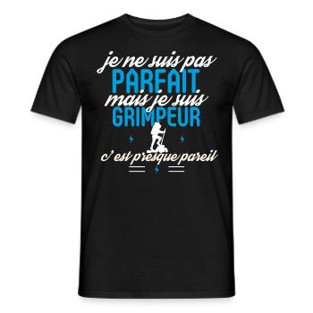 Pas parfait mais je suis Grimpeur - T-shirt homme - noir - Devant - AI Model Male 178 light (178cm)