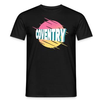 Coventry England United Kingdom UK City Font - Men's T-Shirt - black - Front - AI Model Male 178 light (178cm)