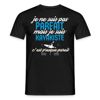 Pas parfait mais je suis kayakiste - T-shirt homme - noir - Devant - AI Model Male 178 light (178cm)