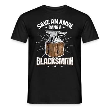 Sauver une enclume - Bang A Blacksmith Funny Blacksmith - T-shirt homme - noir - Devant - AI Model Male 178 light (178cm)