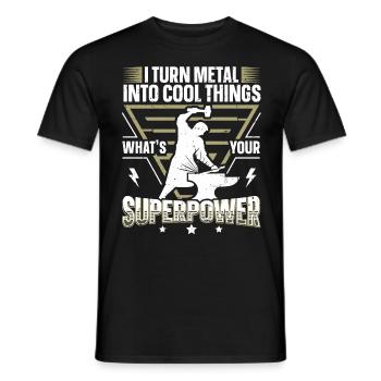 I Turn Metal Into Cool Things Anvil Blacksmith - Men's T-Shirt - black - Front - AI Model Male 178 light (178cm)
