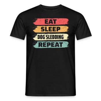 Husky Schlitten Hunderennen Alaskan Racers - Männer T-Shirt - Schwarz - Vorne - AI Model Male 178 light (178cm)