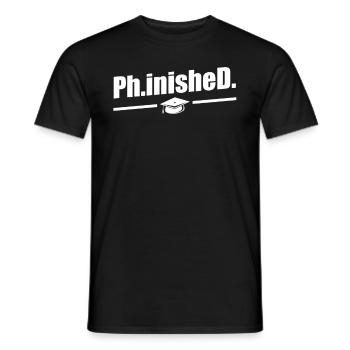 Doctorat phinished Doctorat terminé Doctorat - T-shirt homme - noir - Devant - AI Model Male 178 light (178cm)