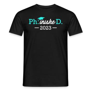 Doctorat phinished 2023 Doctorat - T-shirt homme - noir - Devant - AI Model Male 178 light (178cm)