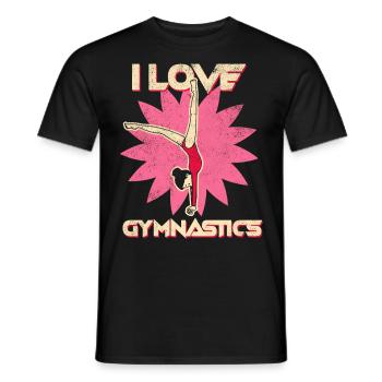 Gymnastik Turnen Mädchen - Männer T-Shirt - Schwarz - Vorne - AI Model Male 178 light (178cm)