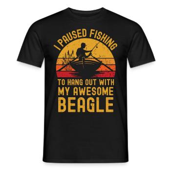 Angeln, Fischen und Beagle - Männer T-Shirt - Schwarz - Vorne - AI Model Male 178 light (178cm)