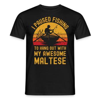 Pêche, pêche et maltais - T-shirt homme - noir - Devant - AI Model Male 178 light (178cm)