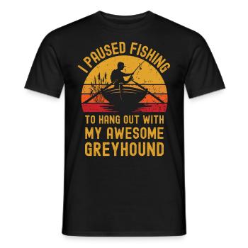 Angeln, Fischen und Greyhound - Männer T-Shirt - Schwarz - Vorne - AI Model Male 178 light (178cm)