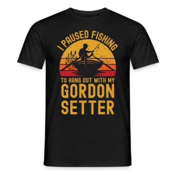 Pêche, pêche et Gordon Setter - T-shirt homme - noir - Devant - AI Model Male 178 light (178cm)