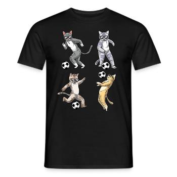 Football Cat Lovers Pet Kitten - Men's T-Shirt - black - Front - AI Model Male 178 light (178cm)