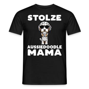 Aussiedoodle Mama Hund - Männer T-Shirt - Schwarz - Vorne - AI Model Male 178 light (178cm)