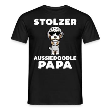 Aussiedoodle Papa Hund - Männer T-Shirt - Schwarz - Vorne - AI Model Male 178 light (178cm)