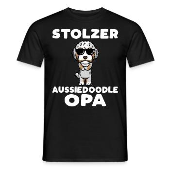 Aussiedoodle Opa Hund - Männer T-Shirt - Schwarz - Vorne - AI Model Male 178 light (178cm)
