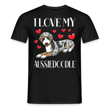Aussiedoodle Chien - T-shirt homme - noir - Devant - AI Model Male 178 light (178cm)