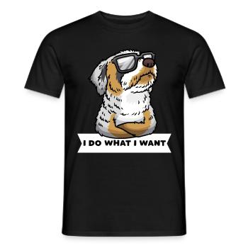 Aussiedoodle chien avec des lunettes de soleil - T-shirt homme - noir - Devant - AI Model Male 178 light (178cm)