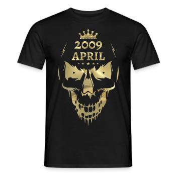 April 2009 Totenkopf Gold - Männer T-Shirt - Schwarz - Vorne - AI Model Male 178 light (178cm)