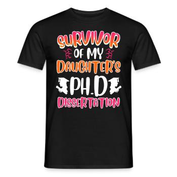 Überlebt Meine Tochter hat einen Doktortitel - Männer T-Shirt - Schwarz - Vorne - AI Model Male 178 light (178cm)