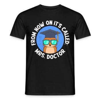 Hibou Désormais, il s’appelle Frau Doktor Doktortitel - T-shirt homme - noir - Devant - AI Model Male 178 light (178cm)